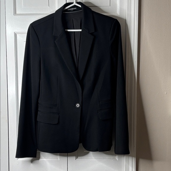 Express Jackets & Blazers - Express Black Women's Single-Button Notch Lapel Blazer sz12